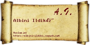 Albini Ildikó névjegykártya